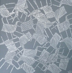 Stoelen 5 zilverstift op canvas (20 x 20 cm) 2015